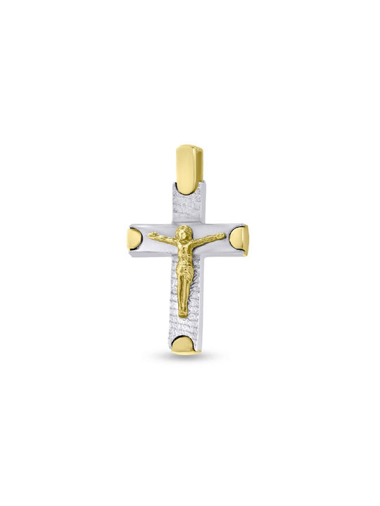 Men's White Gold Cross 14K