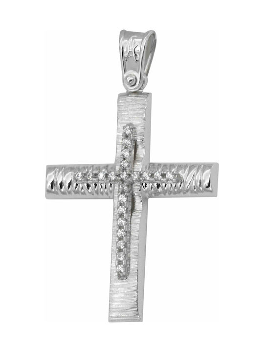 Weißgold Kreuz 14K