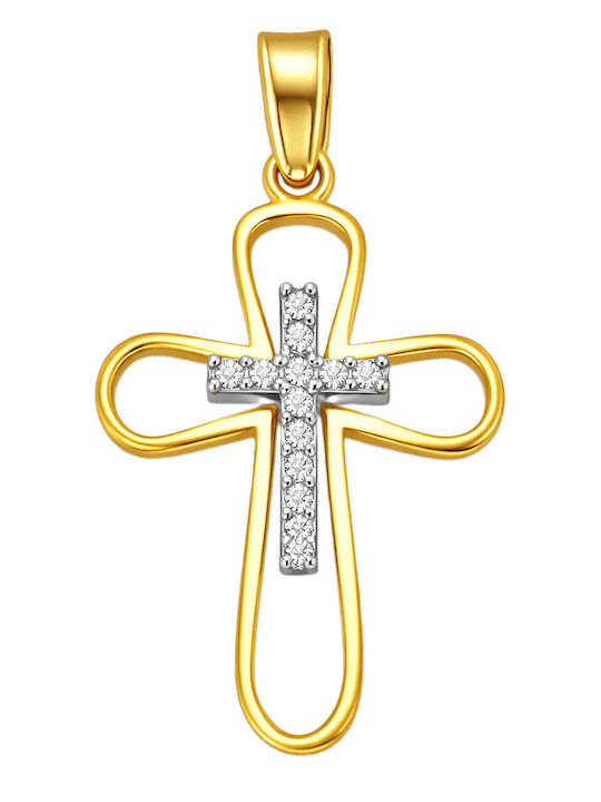 FenixJewelry Γυναικείος Χρυσός Σταυρός 14Κ χωρίς Αλυσίδα