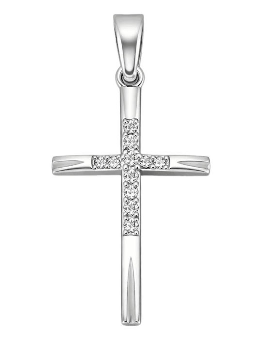 FenixJewelry Дамски Бял златен Кръст 14K