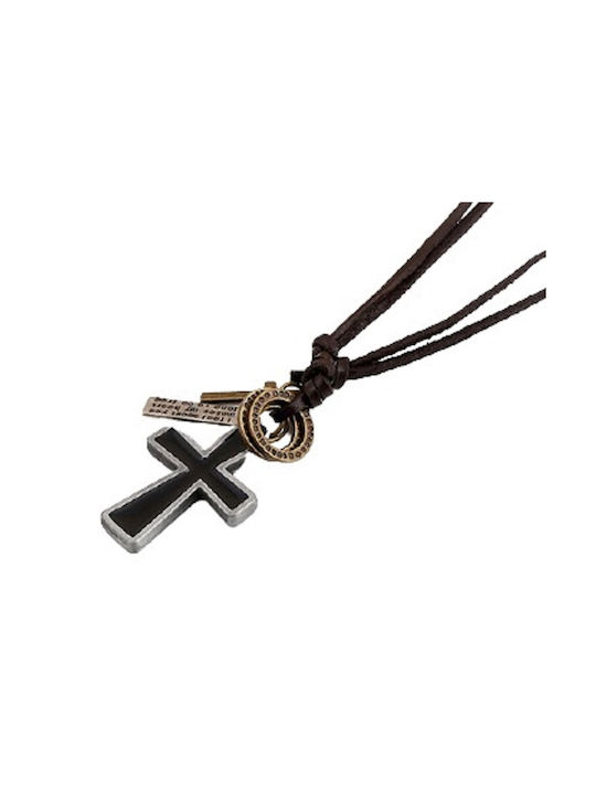 Black Men's Cross with Cord