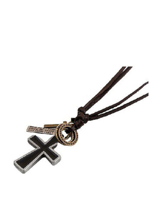 Pearl's Garden Black Men's Cross with Cord