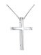 Men's White Gold Cross 14K with Chain