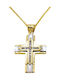 Damen Gold Kreuz 14K mit Kette