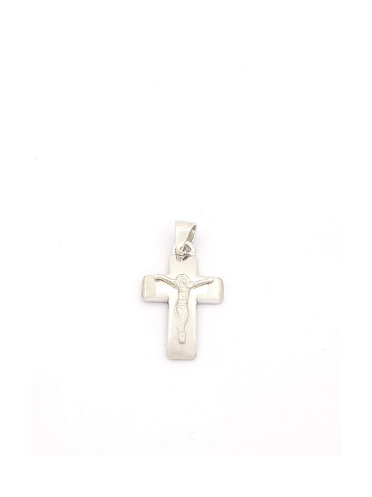 Kirkikosmima Men's Cross with the Crucified from Silver with Chain