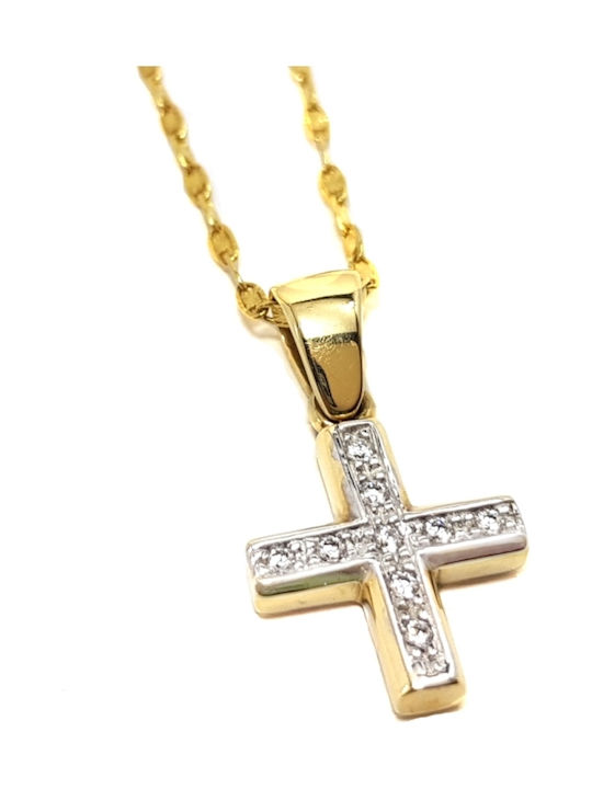 Gold Kreuz 14K mit Kette