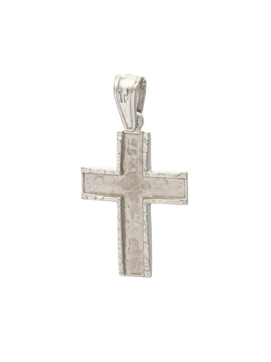 Men's White Gold Cross 14K