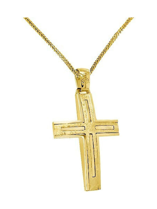 Men's Gold Cross 14K with Chain