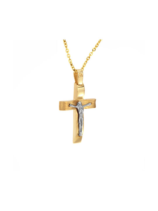 Herren Gold Kreuz 14K mit dem Gekreuzigten