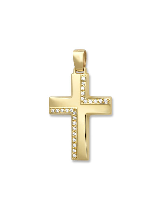 Damen Gold Kreuz 14K Beidseitig