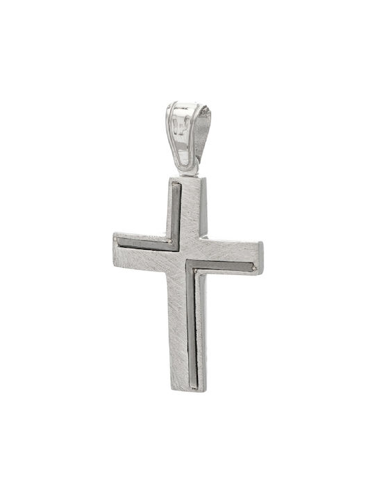 Men's White Gold Cross 14K