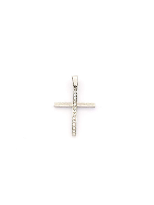 Kirkikosmima Women's White Gold Cross 14K with Chain