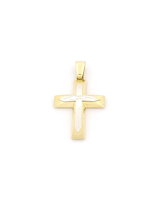 Kirkikosmima Men's Gold Cross 14K Double Sided