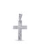 Men's White Gold Cross 14K