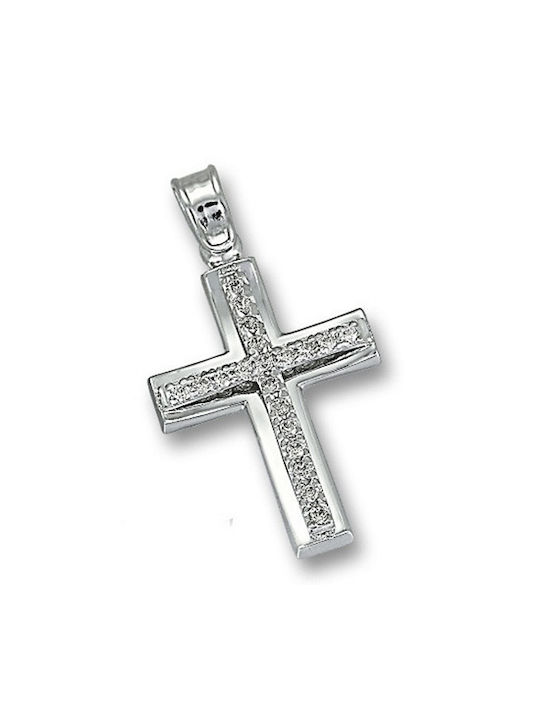 Damen Weißgold Kreuz 14K