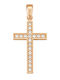 FenixJewelry Γυναικείος Ροζ Χρυσός Σταυρός 14Κ χωρίς Αλυσίδα