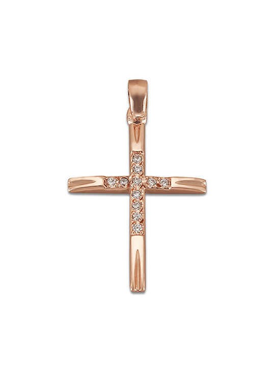 Damen Roségold Kreuz 14K