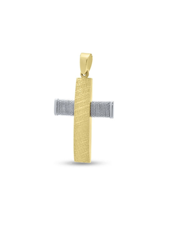 Men's White Gold Cross 14K