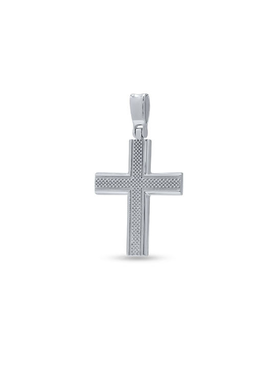 Men's White Gold Cross 14K