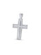 Men's White Gold Cross 14K