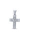 Men's White Gold Cross 14K