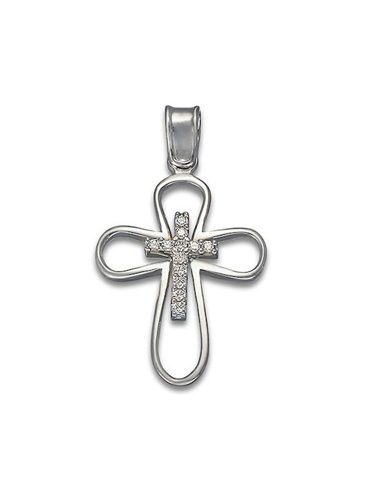 Women's White Gold Cross 14K