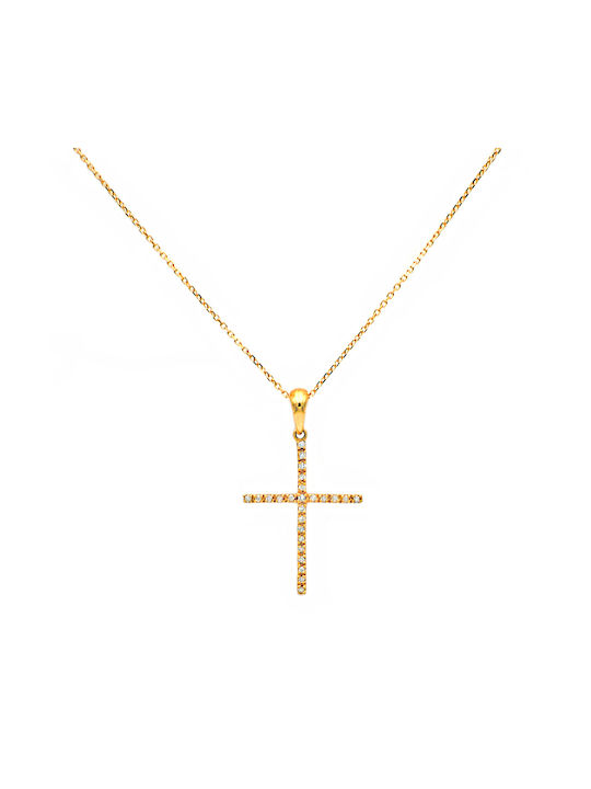 Gold Kreuz 18K mit Kette