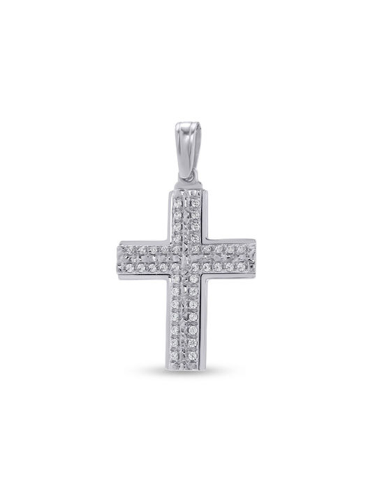 Damen Weißgold Kreuz 14K