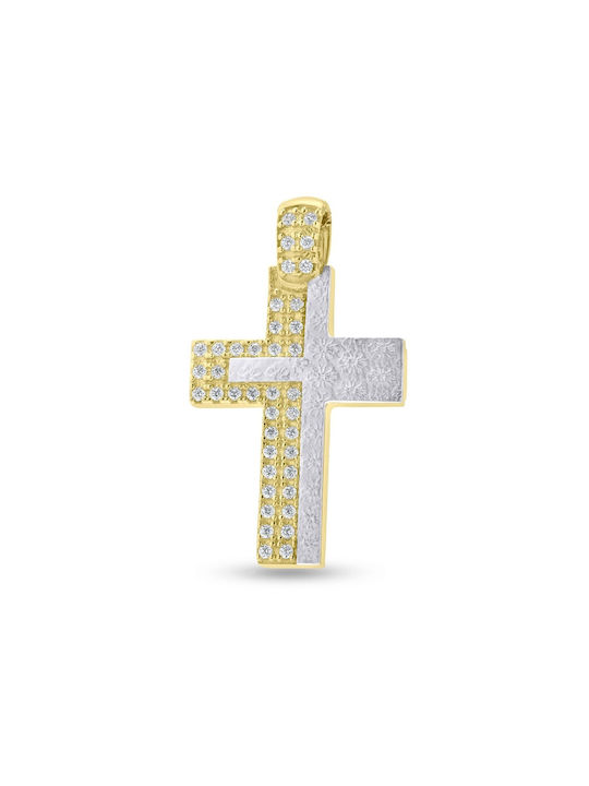 Damen Weißgold Kreuz 14K