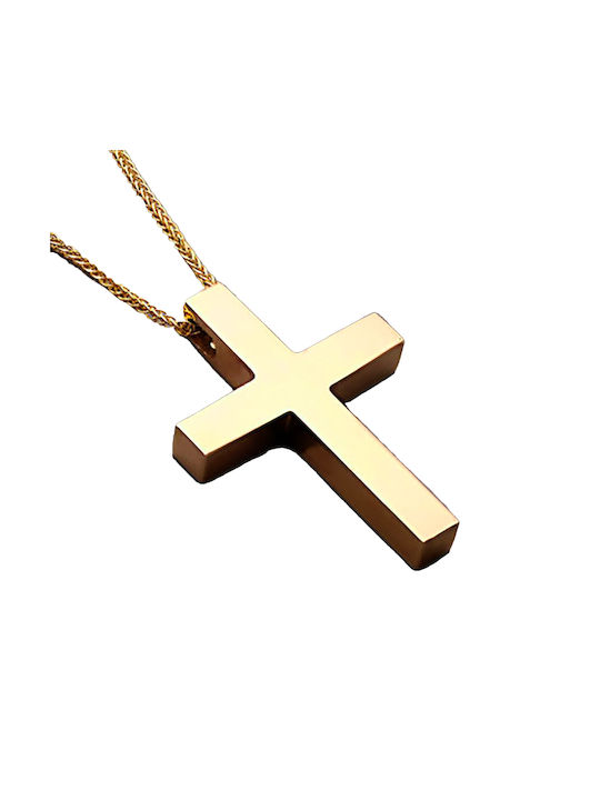 Herren Gold Kreuz 14K mit Kette