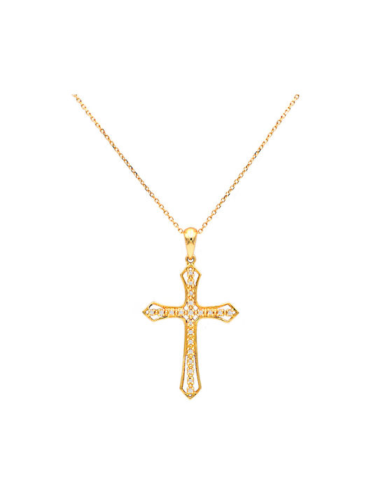 Gold Kreuz 18K mit Kette