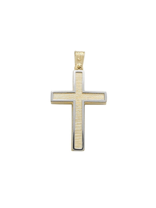 Herren Gold Kreuz 14K Beidseitig