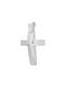 Men's White Gold Cross 14K