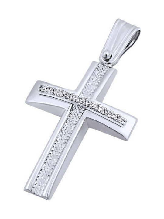 Damen Weißgold Kreuz 14K mit Kette