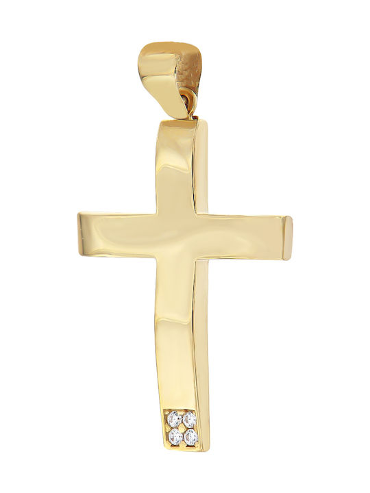 Damen Gold Kreuz 14K Beidseitig