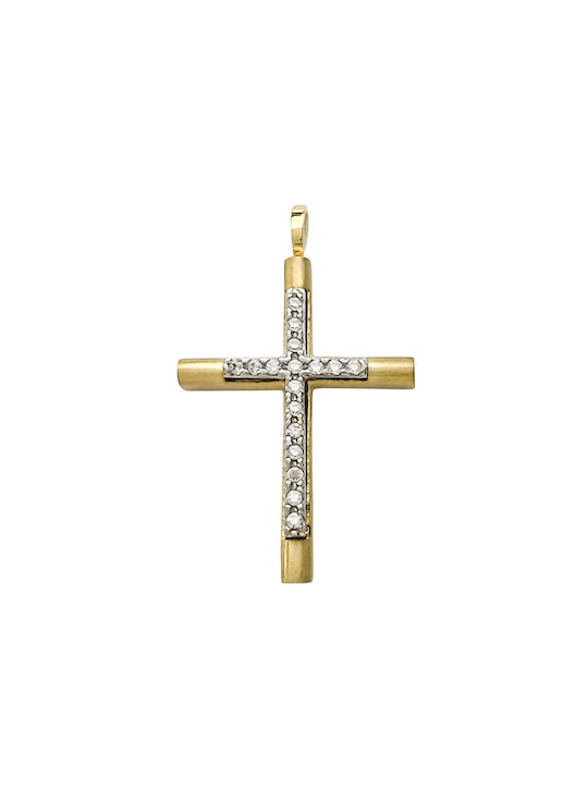 Daskalakis Women's Gold Cross 14K Double Sided