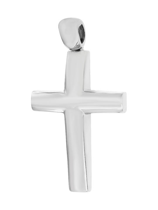 Men's White Gold Cross 14K Double Sided