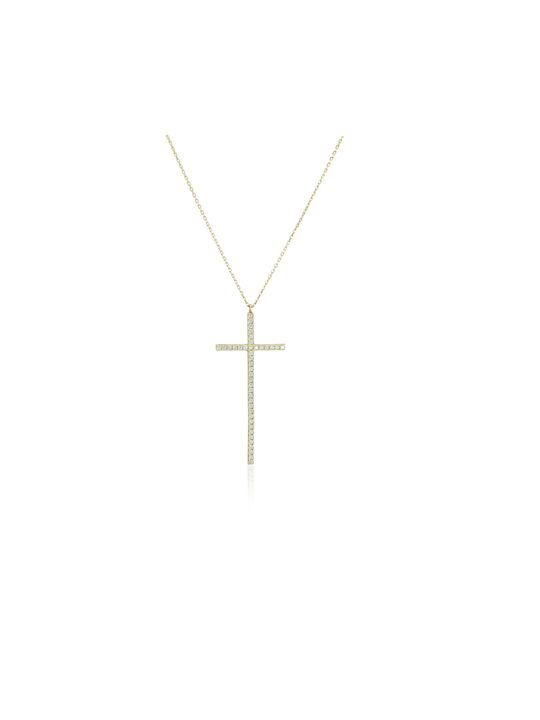 Gold Kreuz 14K mit Kette