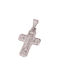 Men's White Gold Cross 14K