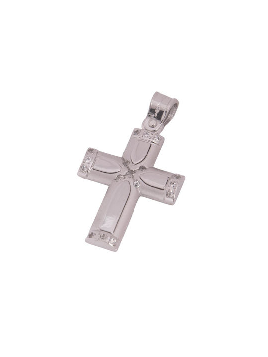 Damen Weißgold Kreuz 14K