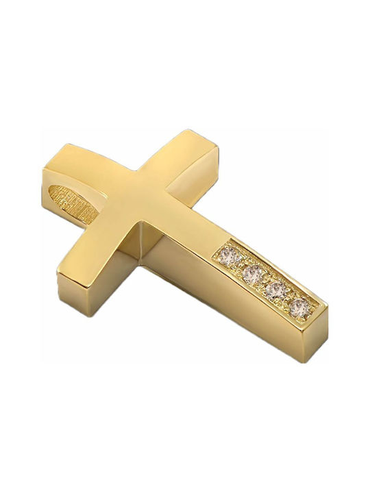 Damen Gold Kreuz 14K mit Kette