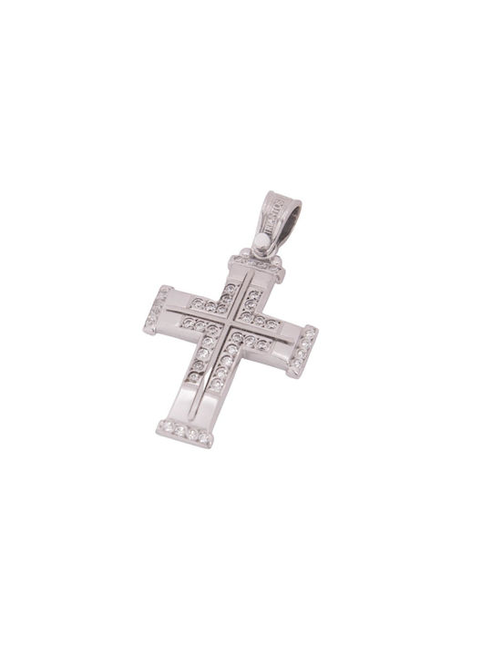 Damen Weißgold Kreuz 14K