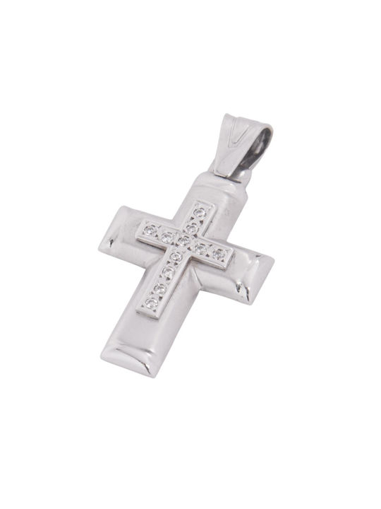 Damen Weißgold Kreuz 14K