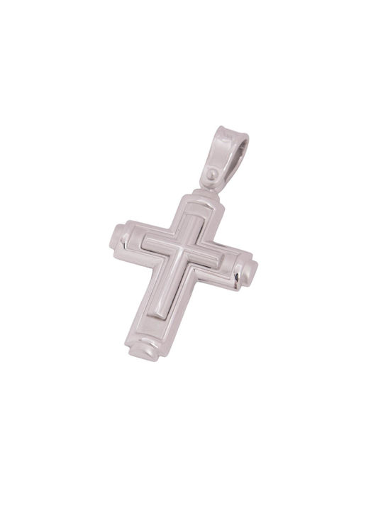 Men's White Gold Cross 14K