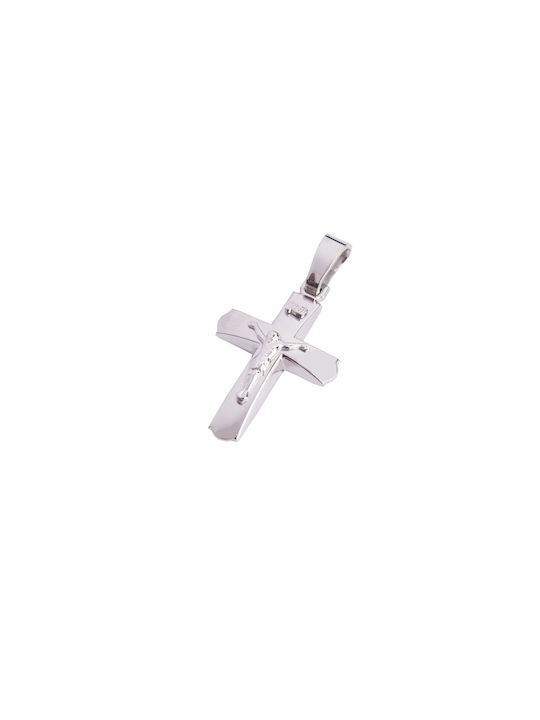 Men's White Gold Cross 14K with the Crucified