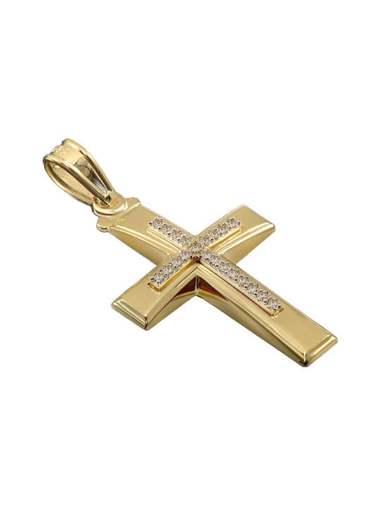 Damen Gold Kreuz 14K mit Kette