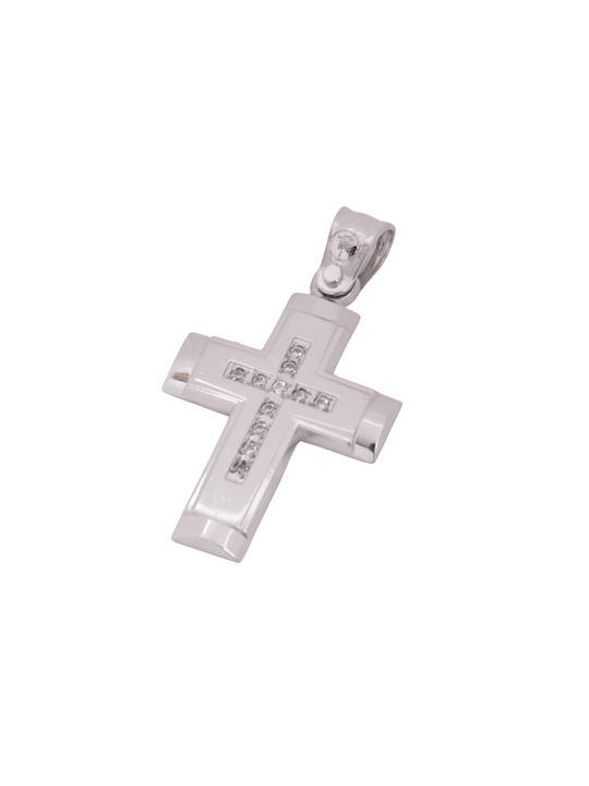 Damen Weißgold Kreuz 14K