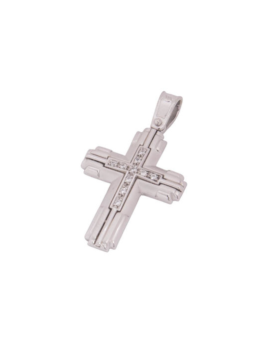 Damen Weißgold Kreuz 14K