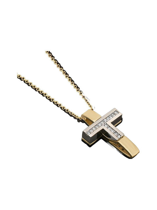 Damen Gold Kreuz 14K mit Kette