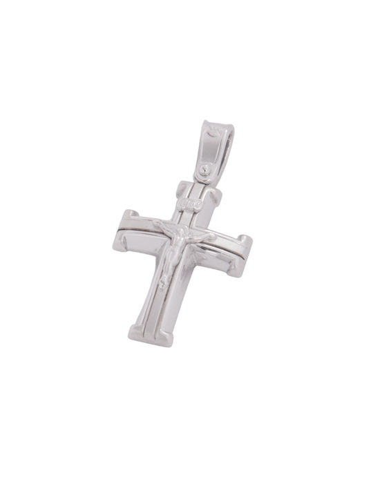 Men's White Gold Cross 14K with the Crucified